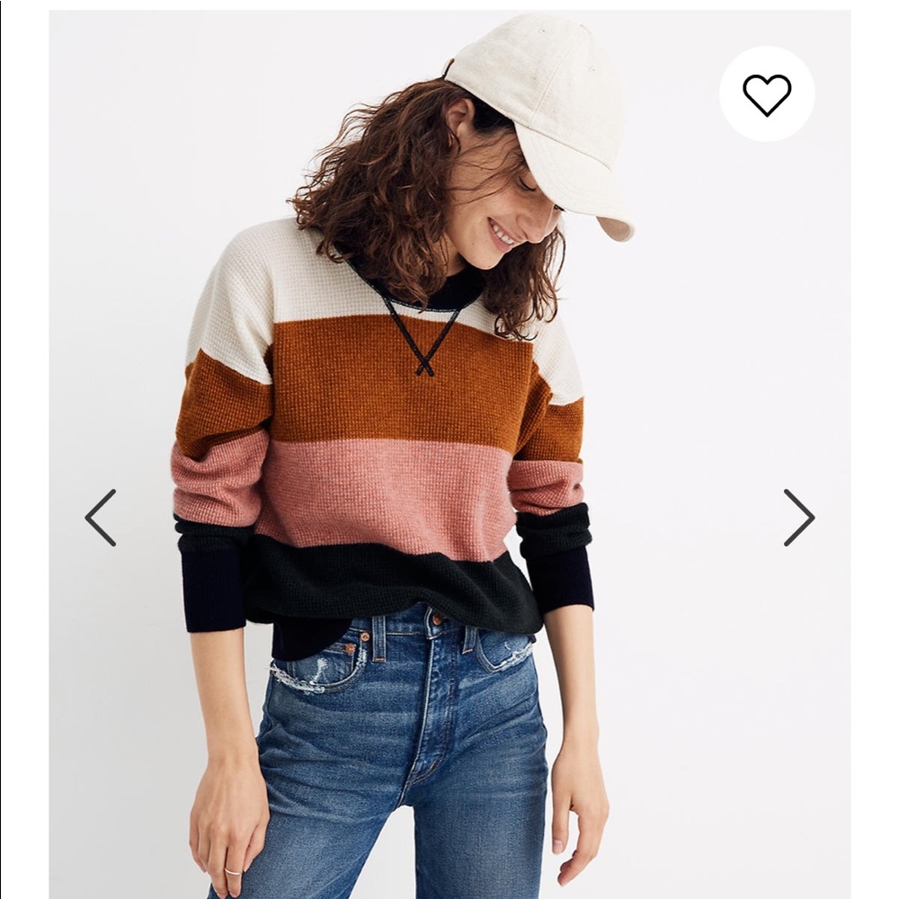 Madewell Cashmere Sweatshirt in Vernon Stripe